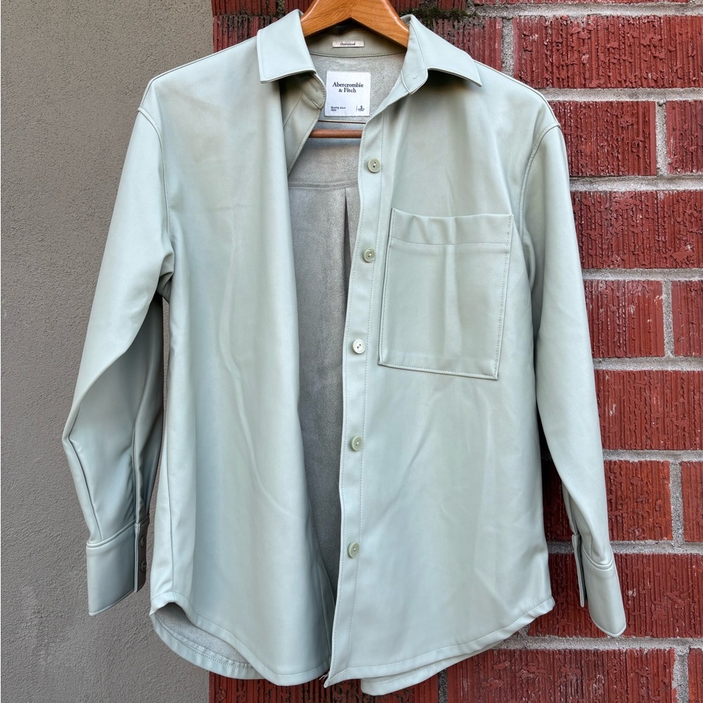 NWT Abercrombie Faux Green Jacket🦜